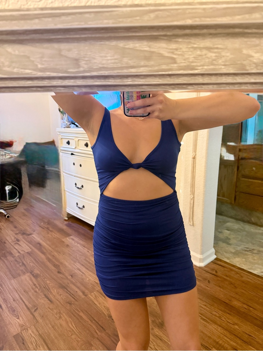 Blue Ruched Dress - Picture 3 of 3